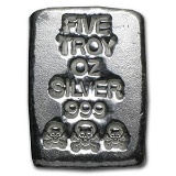 5 oz Silver Bar - Atlantis Mint (Skull & Bones)