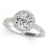 CERTIFIED PLATINUM 1.35 CT G-H/VS-SI1 DIAMOND HALO ENGAGEMENT RING