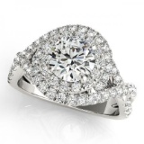 CERTIFIED PLATINUM 1.54 CT G-H/VS-SI1 DIAMOND HALO ENGAGEMENT RING