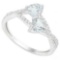 4/5 CARAT AQUAMARINES AND DIAMONDS 925 STERLING SILVER RING