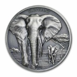 2016 Tanzania 1 oz Silver High Relief Animals (Elephant)