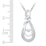 10kt White Gold Womens Round Diamond Infinity Moving Twinkle Fashhion Pendant 1/3 Cttw