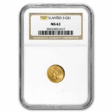 $1 Indian Head Gold Type 3 MS-62 NGC/PCGS