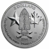 2014 Canada 1/2 oz Silver $2 Devil's Brigade BU