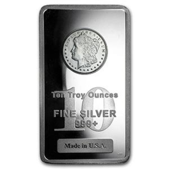 10 oz Silver Bar - Morgan Design