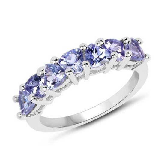 1.75 Carat Genuine Tanzanite .925 Sterling Silver Ring