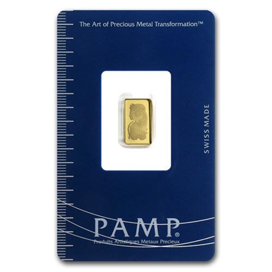 1 gram Gold Bar - PAMP Suisse Lady Fortuna (In Assay)