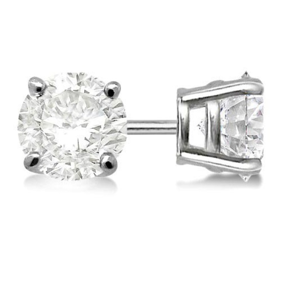 Certified 0.84 CTW Round Diamond Stud Earrings H/SI2