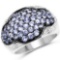 2.12 Carat Genuine Tanzanite and White Topaz .925 Sterling Silver Ring