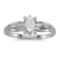 Certified 14k White Gold Oval White Topaz And Diamond Ring 0.24 CTW