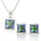 2 4/5 CARAT OCEAN MYSTIC GEMSTONE 925 STERLING SILVER SET