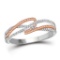 10kt White Gold Womens Round Diamond Rope Infinity Band Ring 1/6 Cttw