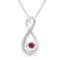 10kt White Gold Womens Round Lab-Created Ruby Moving Twinkle Solitaire Infinity Pendant 1/3 Cttw