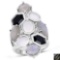 10.30 Carat Genuine White Rainbow Moonstone, Labradorite And Black Onyx .925 Sterling Silver Ring