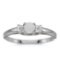 Certified 14k White Gold Round Opal And Diamond Ring 0.1 CTW
