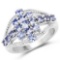 1.28 Carat Genuine Tanzanite .925 Sterling Silver Ring