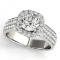 CERTIFIED PLATINUM 1.40 CT G-H/VS-SI1 DIAMOND HALO ENGAGEMENT RING