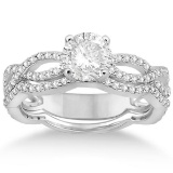 Infinity Diamond Engagement Ring with Band 14k White Gold (1.35ct)