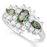 GREEN MYSTIC GEMSTONE 925 STERLING SILVER RING