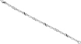 Sterling Silver Womens Round Black Colored Diamond Mom Infinity Bracelet 1/10 Cttw