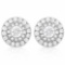 1 1/3 CARAT (58 PCS) FLAWLESS CREATED DIAMOND 925 STERLING SILVER EARRINGS