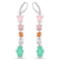 7.90 Carat Genuine Multi Stone .925 Sterling Silver Earrings