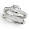 CERTIFIED 18KT WHITE GOLD 1.12 CT G-H/VS-SI1 DIAMOND BRIDAL SET