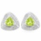 4/5 CARAT PERIDOT & DIAMOND 925 STERLING SILVER EARRINGS