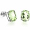 1.27 CT GREEN AMETHYST 0.925 STERLING SILVER W/ PLATINUM EARRINGS