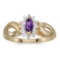 Certified 10k Yellow Gold Marquise Amethyst And Diamond Ring 0.21 CTW