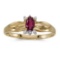 Certified 14k Yellow Gold Oval Rhodolite Garnet And Diamond Ring 0.24 CTW