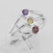 Beautiful Three Stone Ring - Garnet Citrine & Amethyst - Sterling Silver