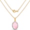 14K Yellow Gold Plated 11.75 Carat Genuine Opal Pink and White Topaz .925 Sterling Silver Pendant