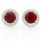 5 1/3 CARA ENHANCED GENUINE RUBY & 1/4 CARAT (40 PCS) CREATED WHITE SAPPHIRE 925 STERLING SILVER EAR