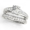 CERTIFIED 18KT WHITE GOLD 1.07 CT G-H/VS-SI1 DIAMOND BRIDAL SET