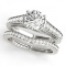 CERTIFIED 18KT WHITE GOLD 1.26 CT G-H/VS-SI1 DIAMOND BRIDAL SET