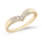 Certified 14K Yellow Gold Diamond Chevron Ring 0.07 CTW