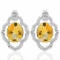 3.142 CARAT TW CITRINE & GENUINE DIAMOND PLATINUM OVER 0.925 STERLING SILVER EARRINGS