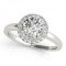 CERTIFIED PLATINUM 1.45 CT G-H/VS-SI1 DIAMOND HALO ENGAGEMENT RING