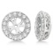 Vintage Round Cut Diamond Earring Jackets 14k White Gold (0.34ct)