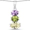 6.00 Carat Genuine Lemon Topaz, Peridot and Amethyst .925 Sterling Silver Pendant