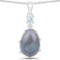 4.35 Carat Genuine Labradorite and Blue Topaz .925 Sterling Silver Pendant