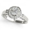 CERTIFIED PLATINUM 0.97 CT G-H/VS-SI1 DIAMOND HALO ENGAGEMENT RING