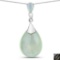 10.12 Carat Genuine Prehnite .925 Sterling Silver Pendant