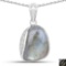 4.89 Carat Genuine Labradorite And White Topaz .925 Sterling Silver Pendant