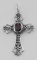 Cross Pendant with Garnet - Sterling Silver