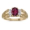 Certified 10k Yellow Gold Oval Rhodolite Garnet And Diamond Ring 0.88 CTW