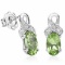 0.95 CT PERIDOT & GENUINE DIAMOND PLATINUM OVER 0.925 STERLING SILVER EARRINGS