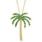 Tsavorite and Yellow Sapphire Palm Tree Necklace 14k Yellow Gold (0.30ct)