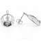 0.11 CARAT TW AMETHYST & GENUINE DIAMOND PLATINUM OVER 0.925 STERLING SILVER EARRINGS